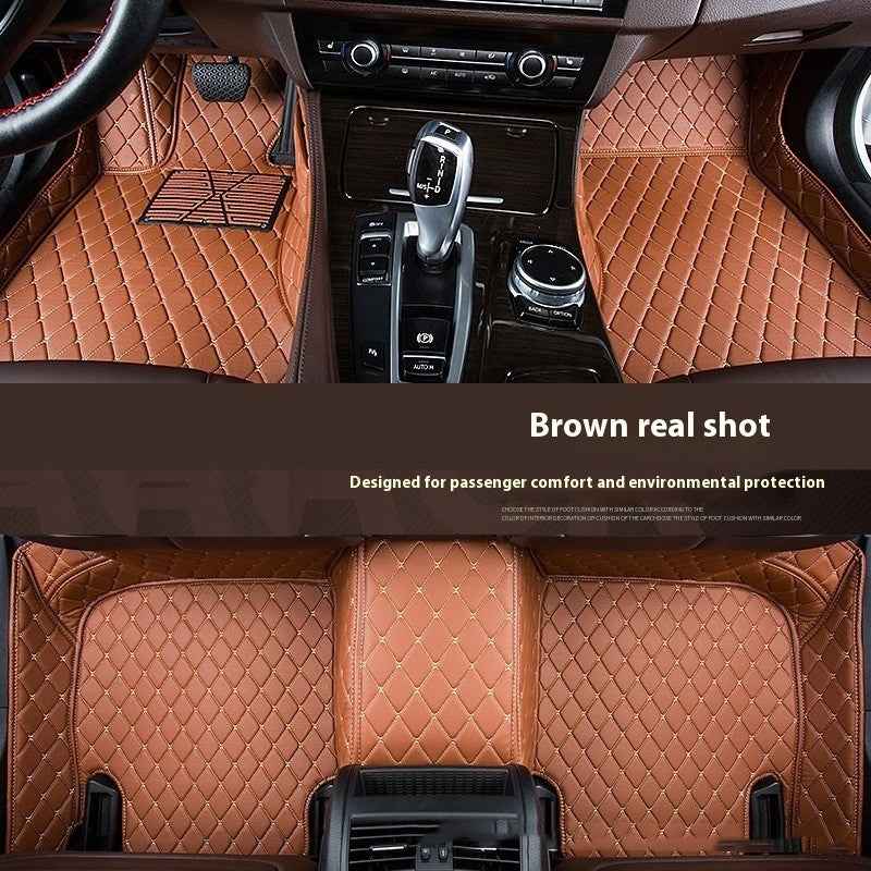 Fully Surrounded Car Leather Floor Mat Pad All Weather Protection