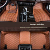 Fully Surrounded Car Leather Floor Mat Pad All Weather Protection
