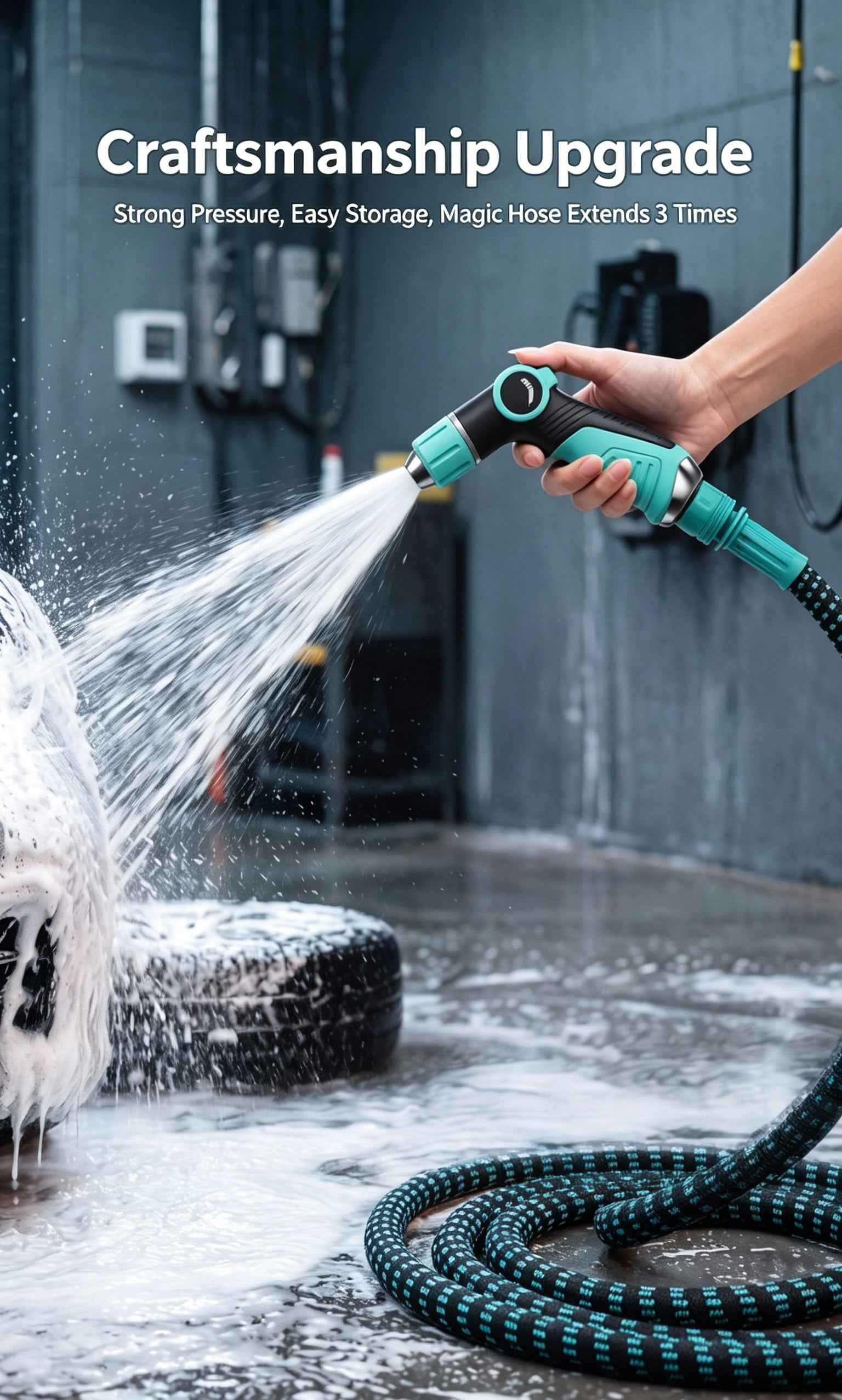 High Pressure Car Wash Nozzle, Household Soft Flush Water Hose Booster Tap, Powerful Spray Gun For Tap Water Floor Cleaning