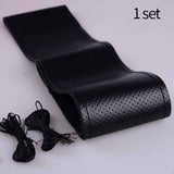 Leather car steering wheel cover