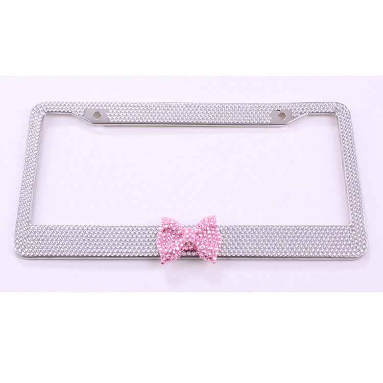 Stainless Steel Explosion Type Diamond License Plate Frame Rhinestone License Plate Frame