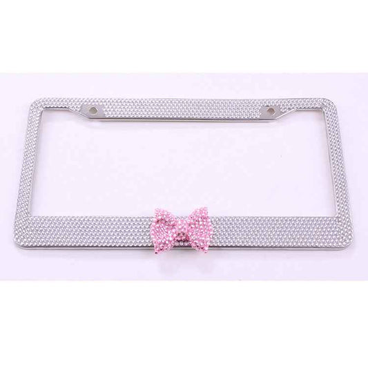 Stainless Steel Explosion Type Diamond License Plate Frame Rhinestone License Plate Frame
