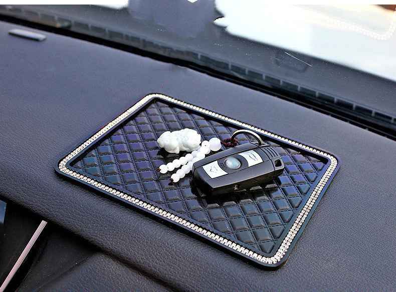 Lingge Car Anti Skid Mat Large Car Feather Creative Diamond Mat