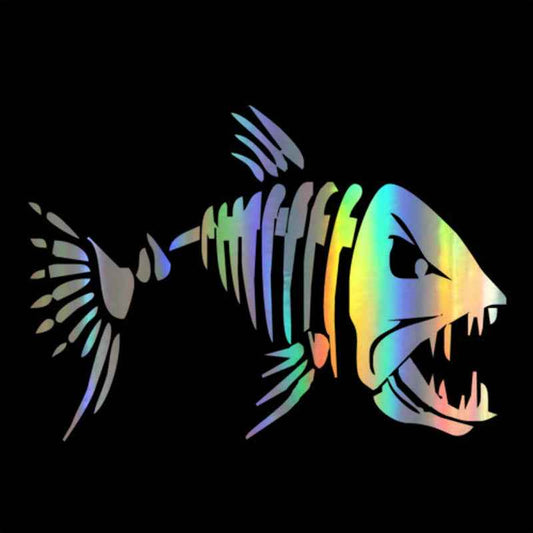Piranha Crazy Fish Decal Car Window Decoration Motorcycle Sticker