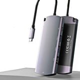 6 In 1 Type-C Hub USB 3.0 M.2 NGFF HDD Enclosure Portable Dual M.2 SSD Docking Station PD Fast Charging Computer Accessories