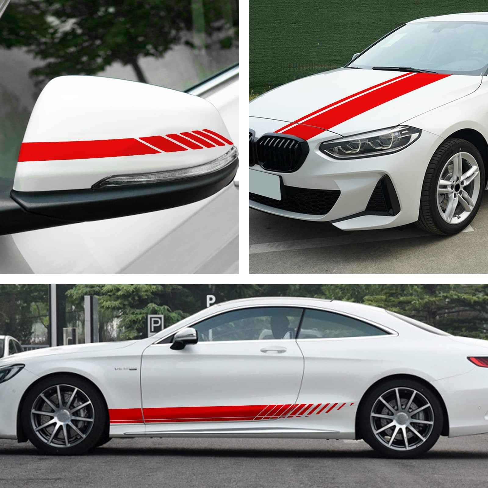 Car Body Beltline Stickers Side Skirt Striped Machine Cover Rearview Mirror