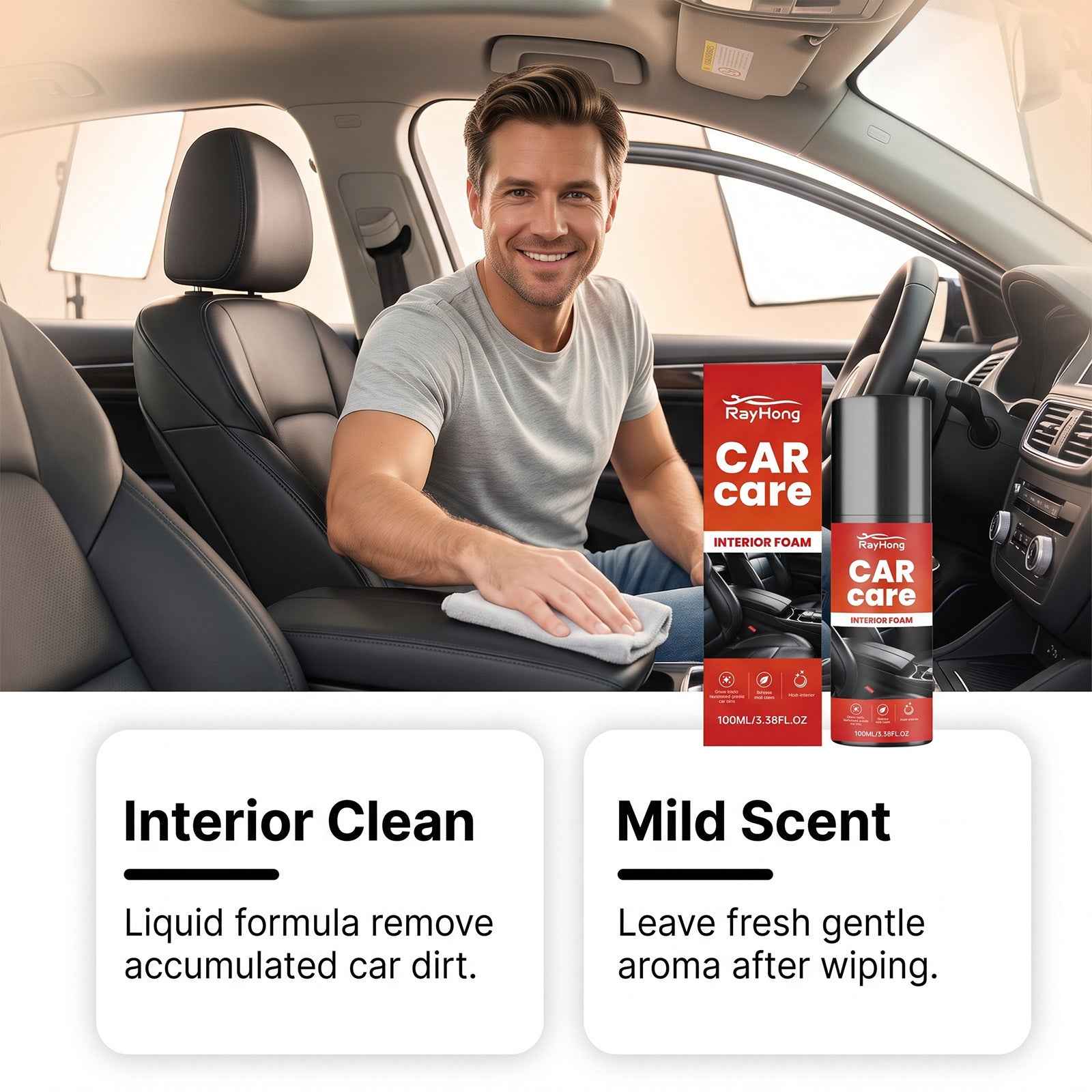 Interior Cleaning Foamdual-action Cleaning And Conditioning In One
