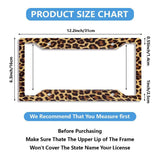 Personalized License Plate Frame Metallic Aluminium Cute Cheetah Brown License Plate Cover