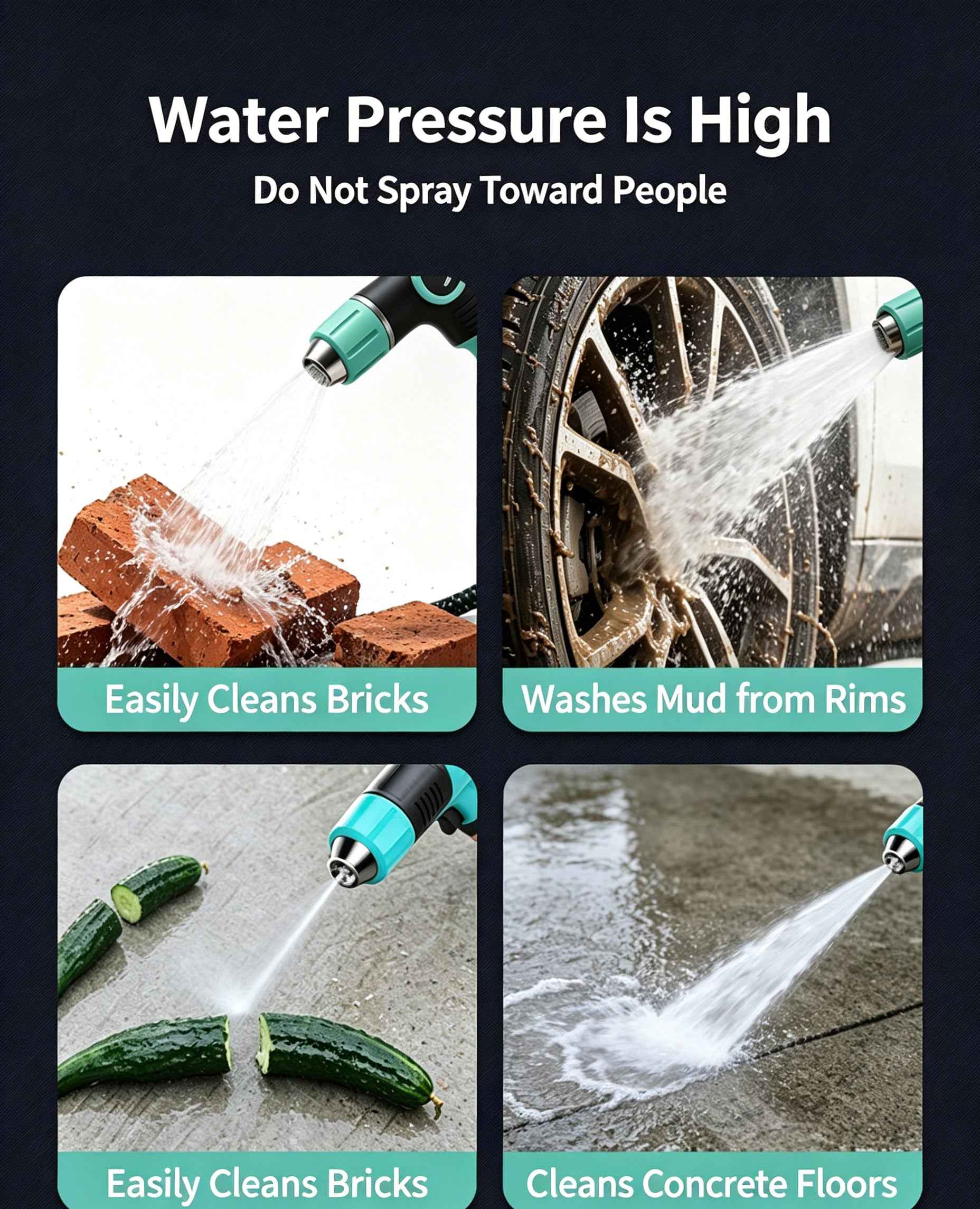 High Pressure Car Wash Nozzle, Household Soft Flush Water Hose Booster Tap, Powerful Spray Gun For Tap Water Floor Cleaning