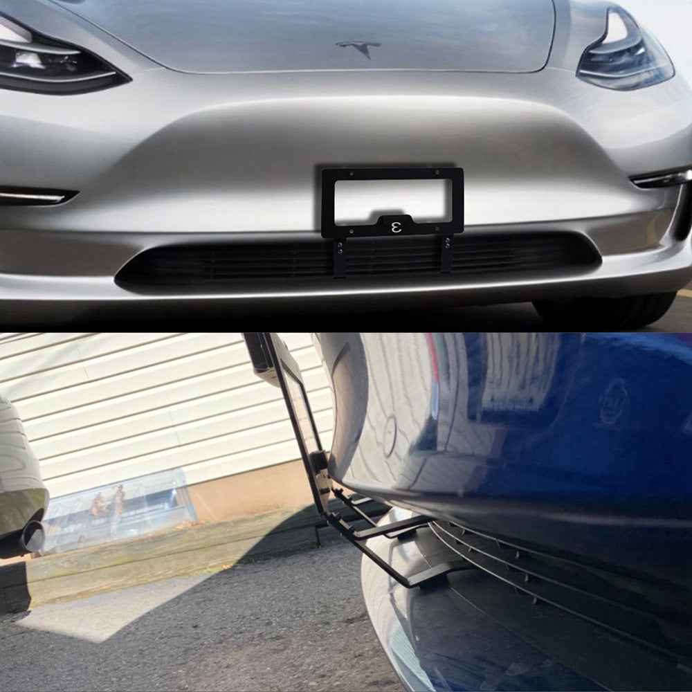 Black aluminum license plate frame