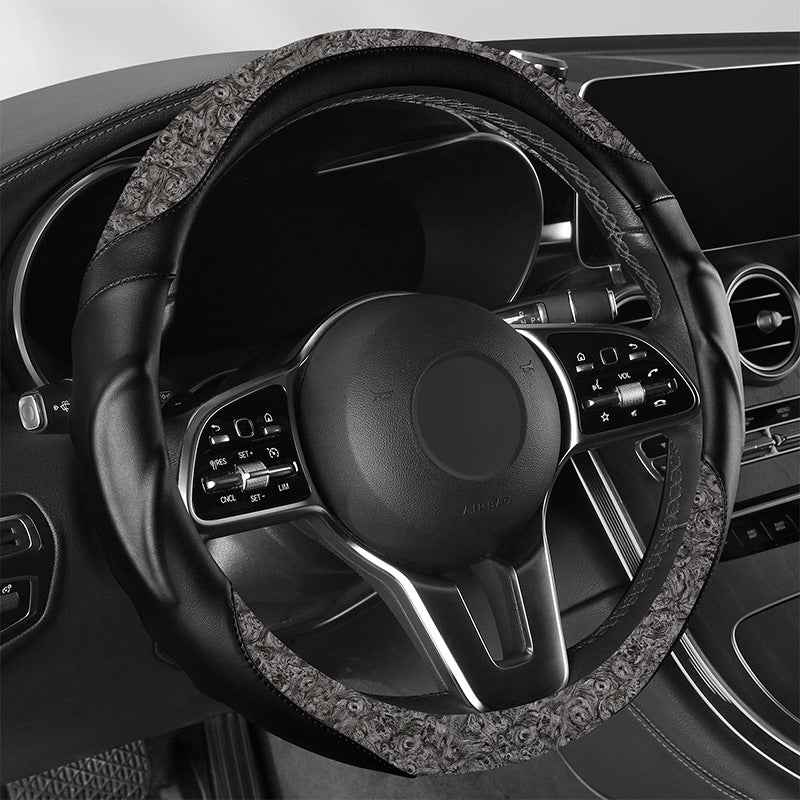 Car Steering Wheel Cover Walnut Grain Business Style Steering Wheel Grip Cover Universal Interior Item