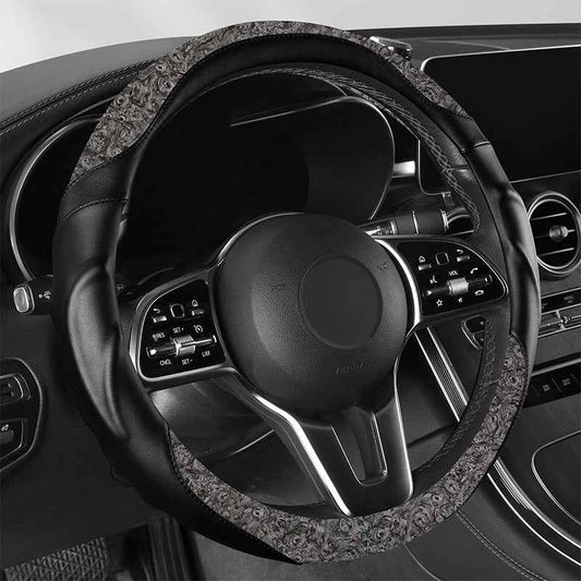 Car Steering Wheel Cover Walnut Grain Business Style Steering Wheel Grip Cover Universal Interior Item