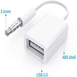 USB To 3.5MM U Disk Cable 12V Car CD Player AUX Car Audio Adapter Cable