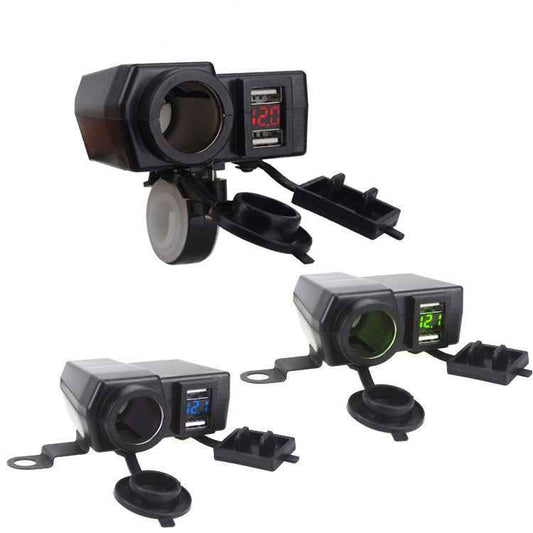 Motorcycle Scooter Car Refitting Accessories Cigarette Lighting Dual USB Refitting Car Charger With Wire 42A