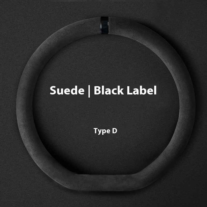 Customized Steering Wheel Cover Car Suede Car Car Steering Wheel Cover Anti-slip Carbon D-type Round Steering Wheel Cover