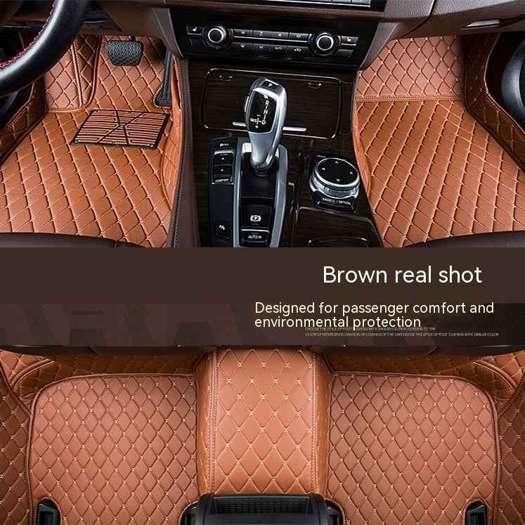 Car Foot Mat Fully Surrounded By Leather Floor Mat