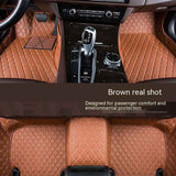Car Foot Mat Fully Surrounded By Leather Floor Mat