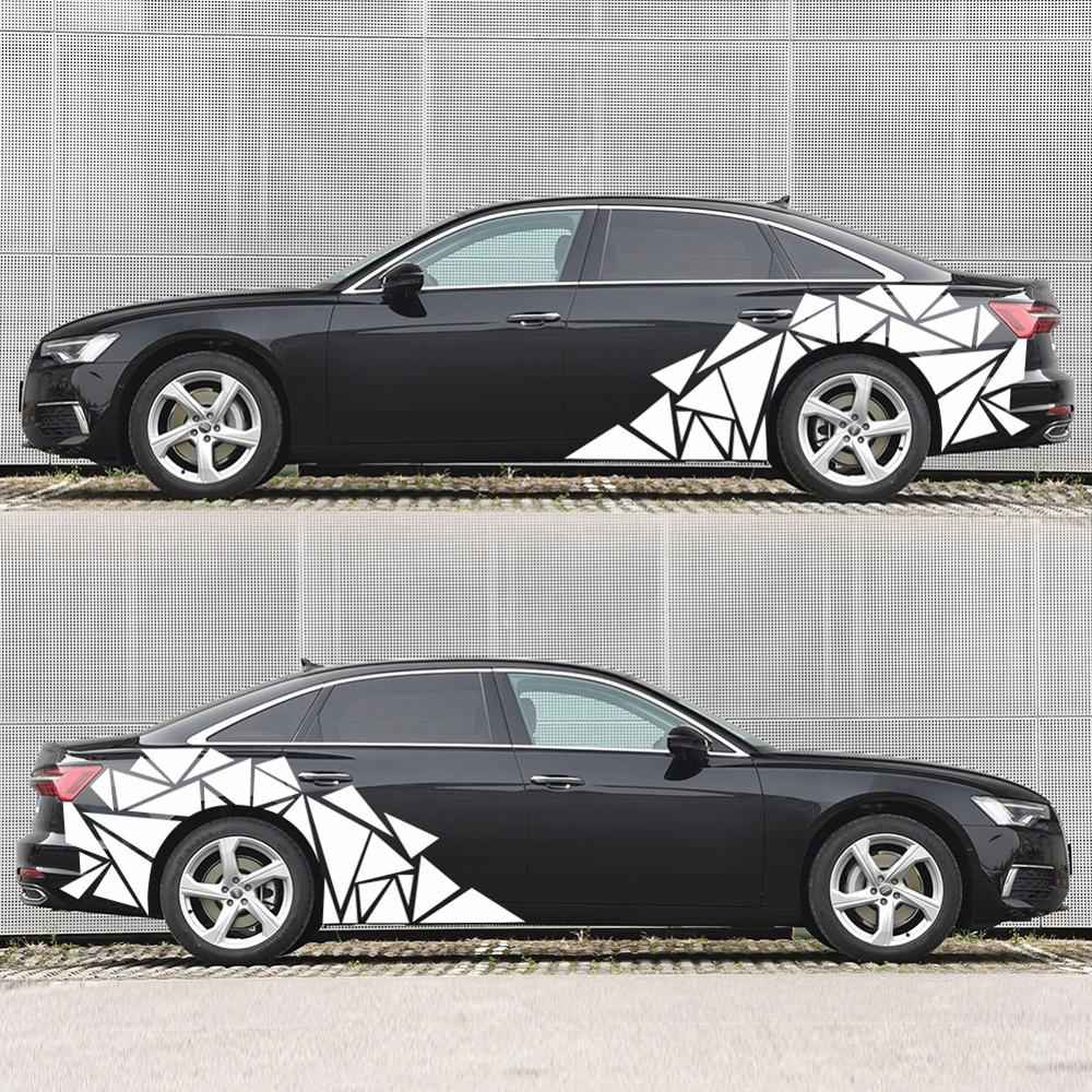Car Stickers Matte Black Triangles Car Side Sticker Camouflage Car-styling Vinyl Decal Decor for Car Decoration