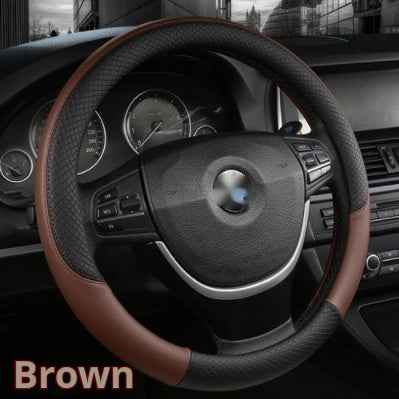Car Steering Wheel Cover Leather Summer Four Seasons Steering Wheel Cover Breathable Thousand Models
