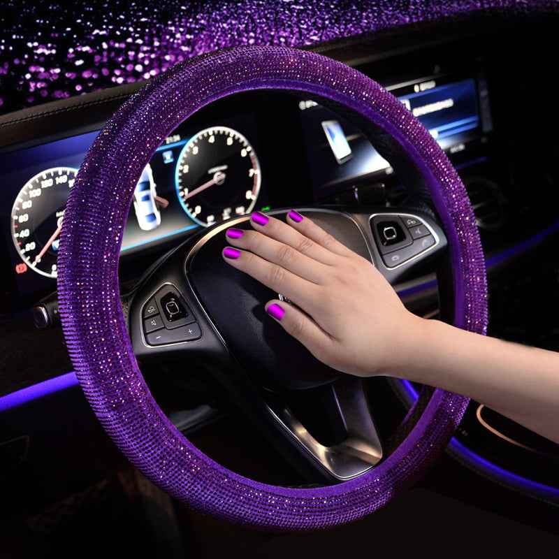 Car crystal steering wheel cover