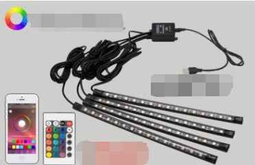 Car sole atmosphere lamp 5VUSB12V car charging atmosphere lamp one for four music sound control interior lights
