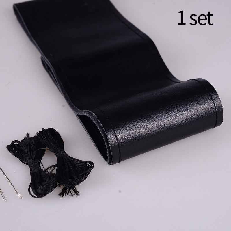 Leather car steering wheel cover