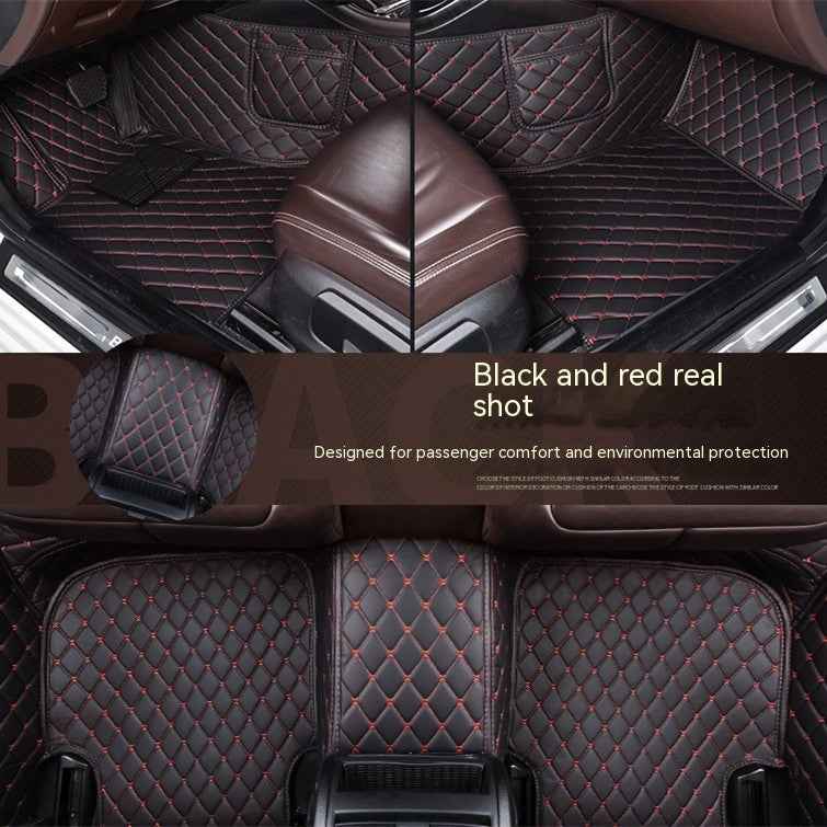 Car Foot Mat Fully Surrounded By Leather Floor Mat