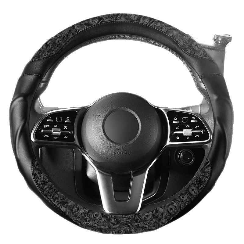 Car Steering Wheel Cover Walnut Grain Business Style Steering Wheel Grip Cover Universal Interior Item
