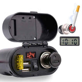 Motorcycle Scooter Car Refitting Accessories Cigarette Lighting Dual USB Refitting Car Charger With Wire 42A