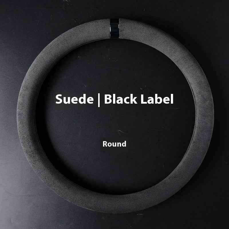 Customized Steering Wheel Cover Car Suede Car Car Steering Wheel Cover Anti-slip Carbon D-type Round Steering Wheel Cover
