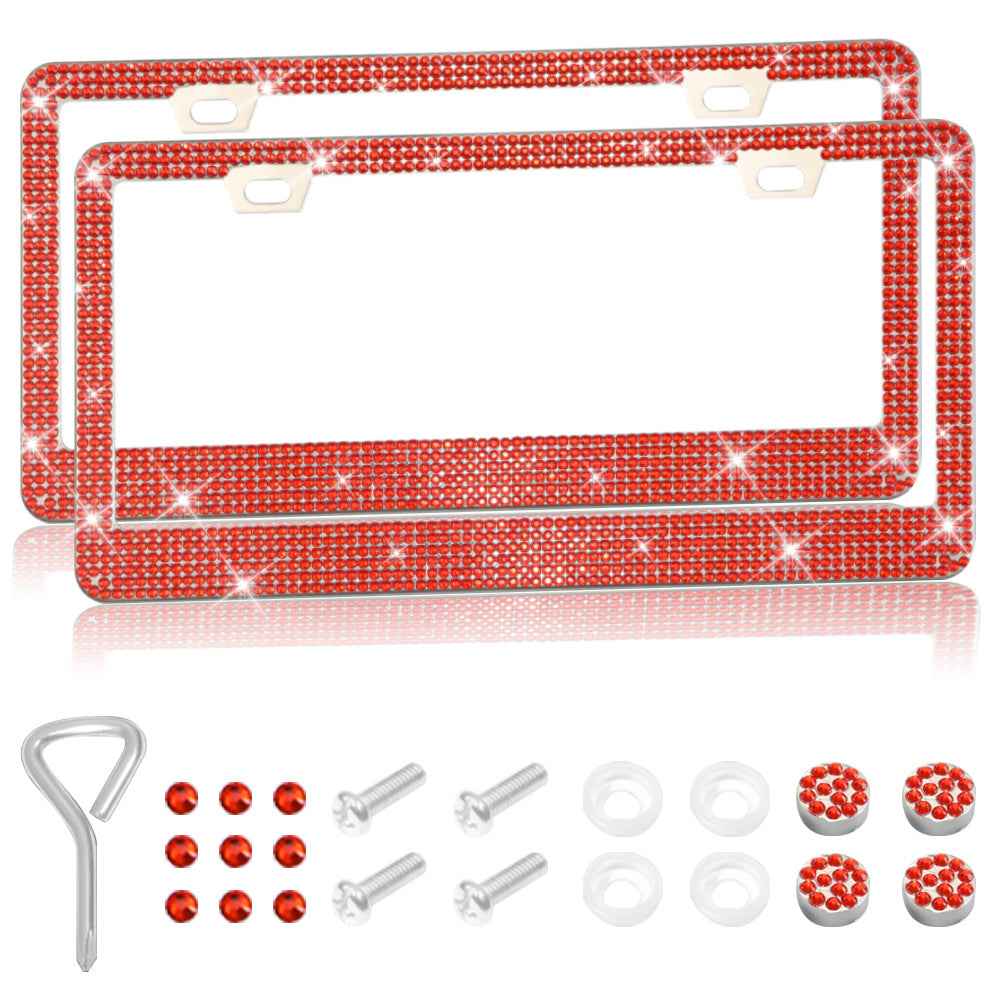 Stick-on Crystals License Plate Frame US Standard Acrylic Diamond License Plate Frame