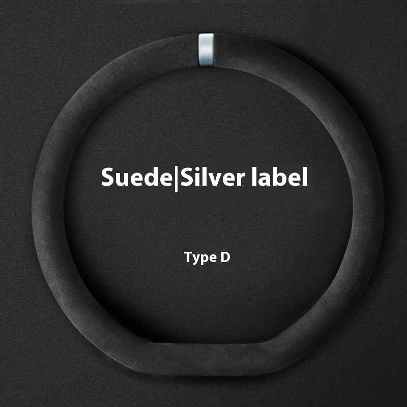 Customized Steering Wheel Cover Car Suede Car Car Steering Wheel Cover Anti-slip Carbon D-type Round Steering Wheel Cover