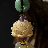 Car Ornaments Inside Car Natural Boxwood Lotus Car Hangings Accessories