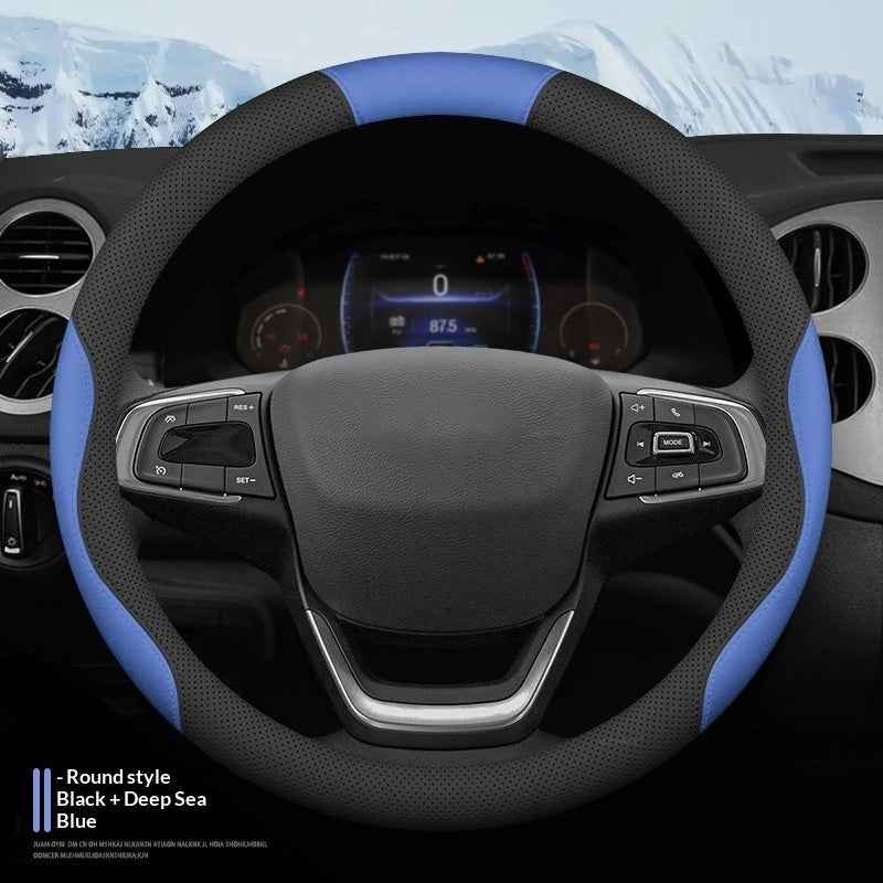 Steering Wheel Cover Leather Wrapped