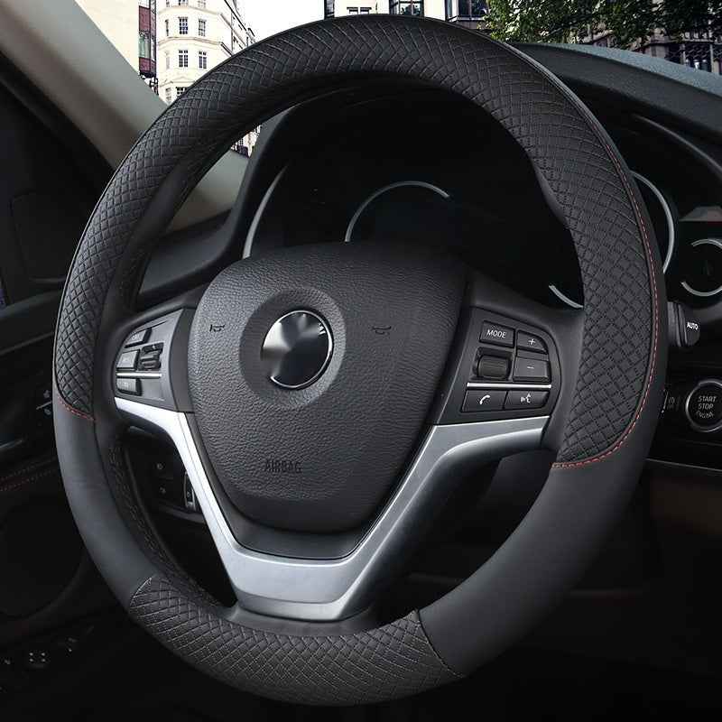 Car Steering Wheel Cover Leather Summer Four Seasons Steering Wheel Cover Breathable Thousand Models