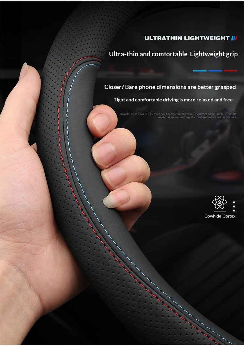 Genuine Leather Steering Wheel Cover