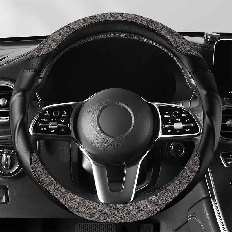 Car Steering Wheel Cover Walnut Grain Business Style Steering Wheel Grip Cover Universal Interior Item