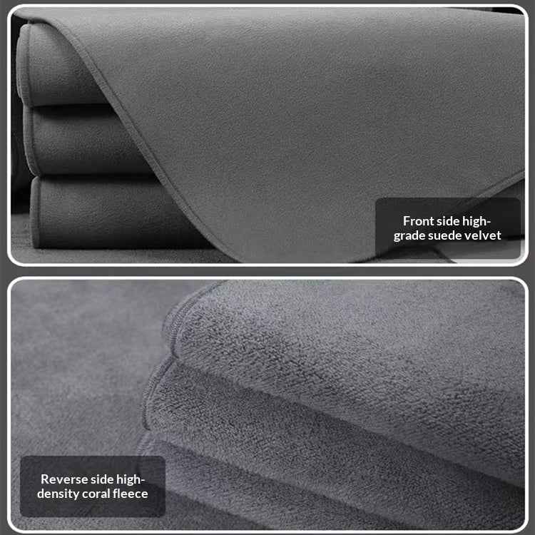 Solid-color Suede Microfiber Car Towel