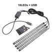Car Interior LED Ambient Foot Light RGB Colorful Voice-activated Sensor