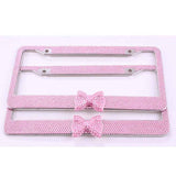 Stainless Steel Explosion Type Diamond License Plate Frame Rhinestone License Plate Frame