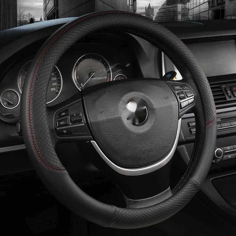 Car Steering Wheel Cover Leather Summer Four Seasons Steering Wheel Cover Breathable Thousand Models