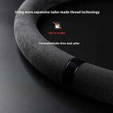 Customized Steering Wheel Cover Car Suede Car Car Steering Wheel Cover Anti-slip Carbon D-type Round Steering Wheel Cover