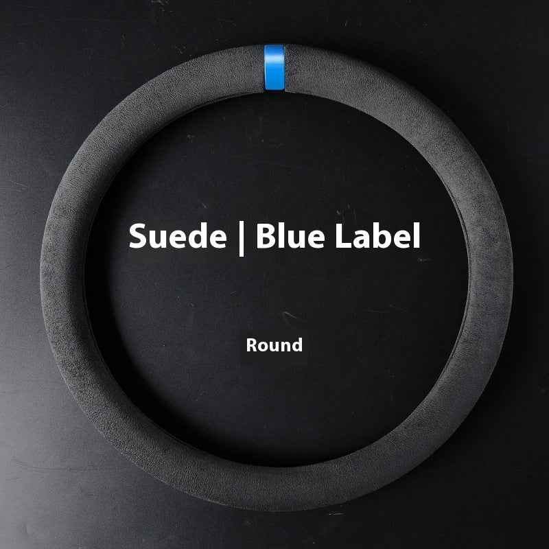 Customized Steering Wheel Cover Car Suede Car Car Steering Wheel Cover Anti-slip Carbon D-type Round Steering Wheel Cover