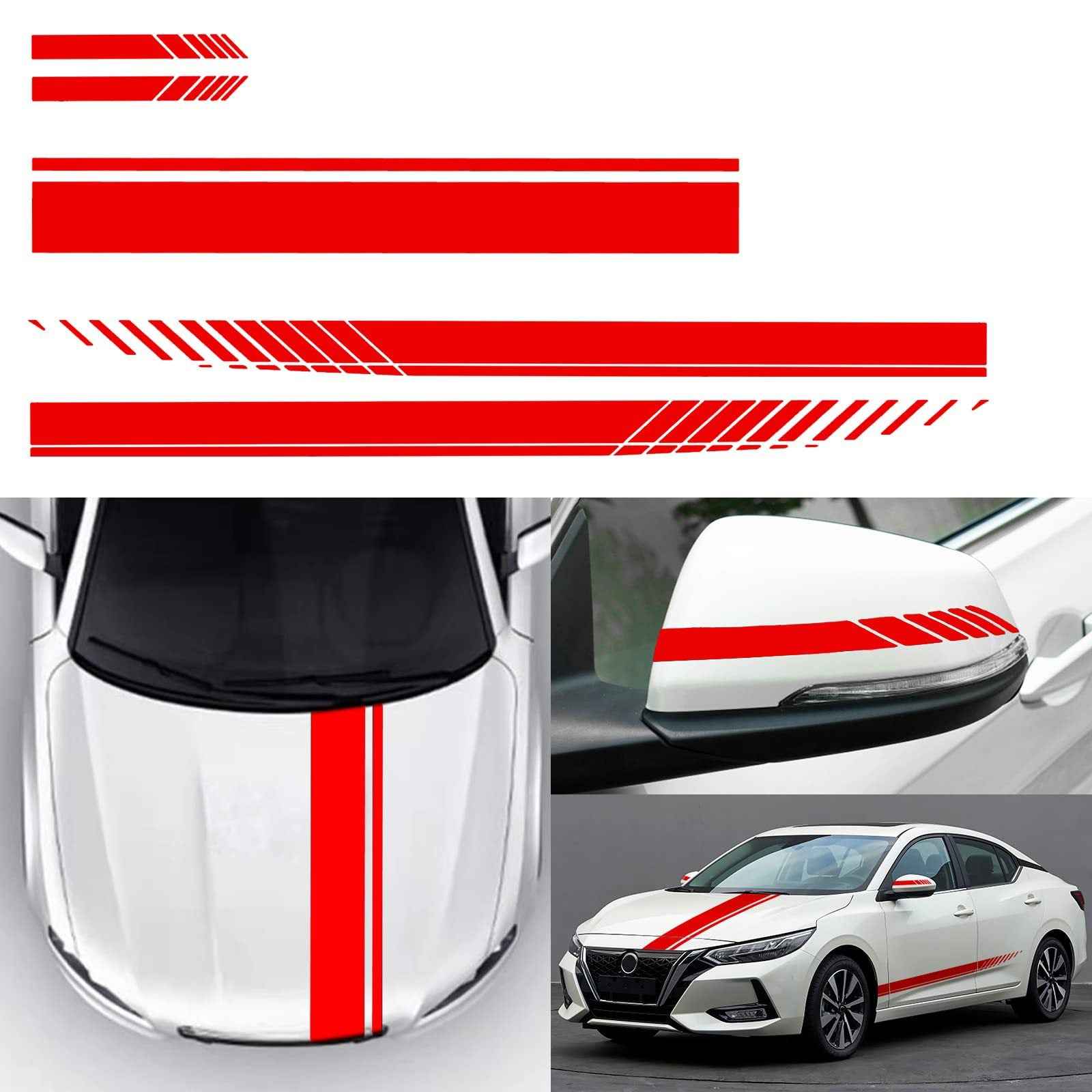Car Body Beltline Stickers Side Skirt Striped Machine Cover Rearview Mirror