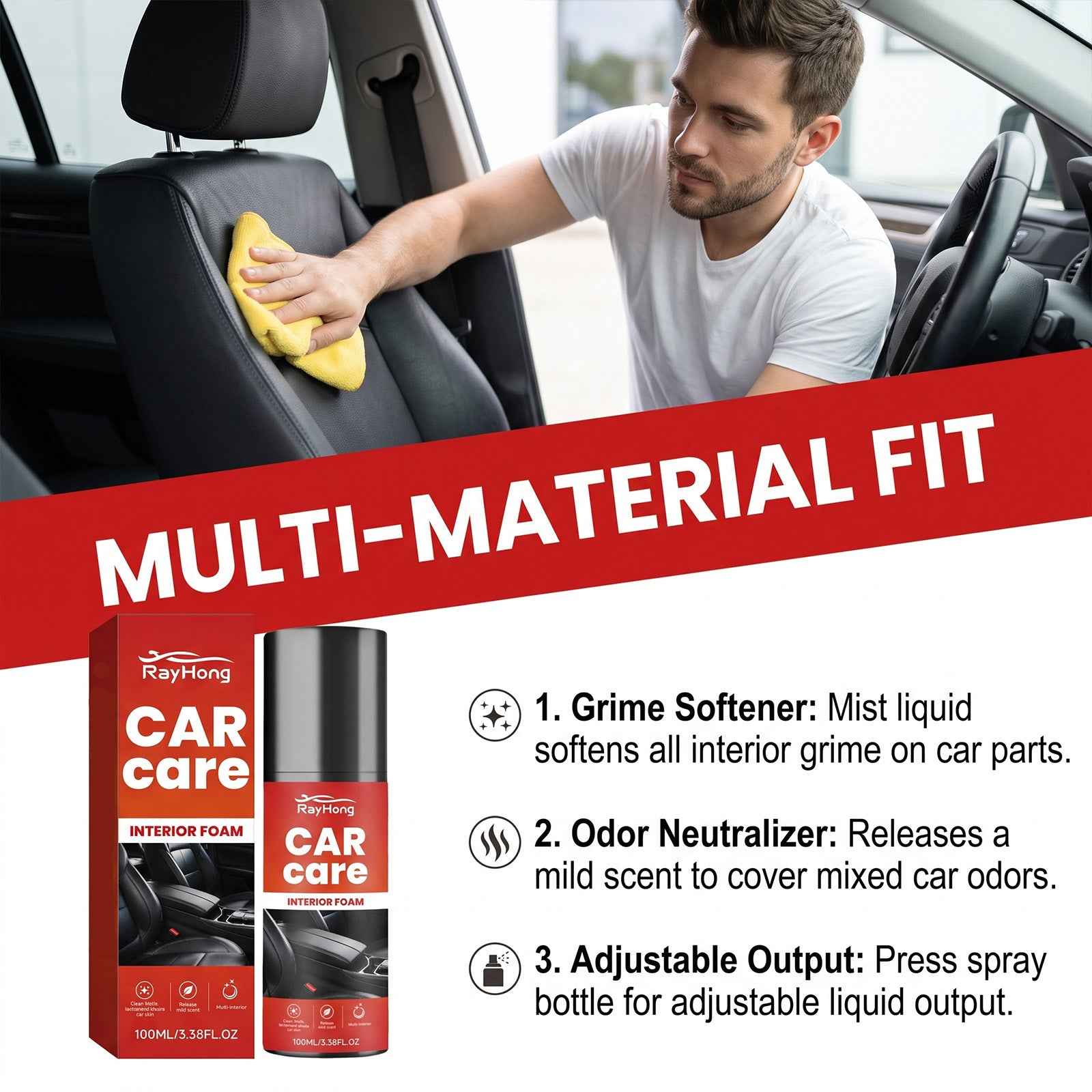 Interior Cleaning Foamdual-action Cleaning And Conditioning In One