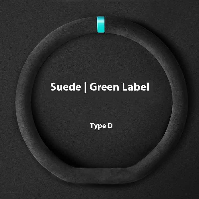 Customized Steering Wheel Cover Car Suede Car Car Steering Wheel Cover Anti-slip Carbon D-type Round Steering Wheel Cover