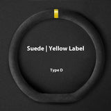 Customized Steering Wheel Cover Car Suede Car Car Steering Wheel Cover Anti-slip Carbon D-type Round Steering Wheel Cover