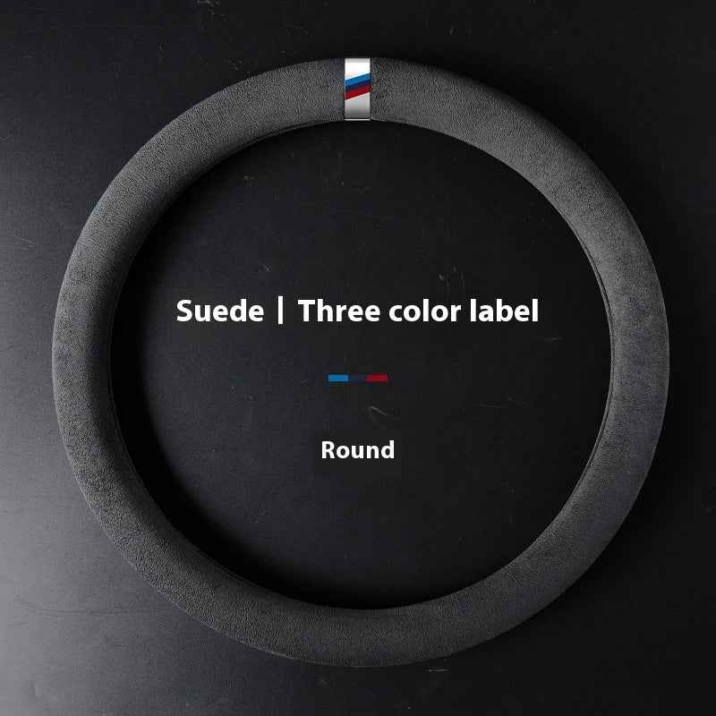 Customized Steering Wheel Cover Car Suede Car Car Steering Wheel Cover Anti-slip Carbon D-type Round Steering Wheel Cover
