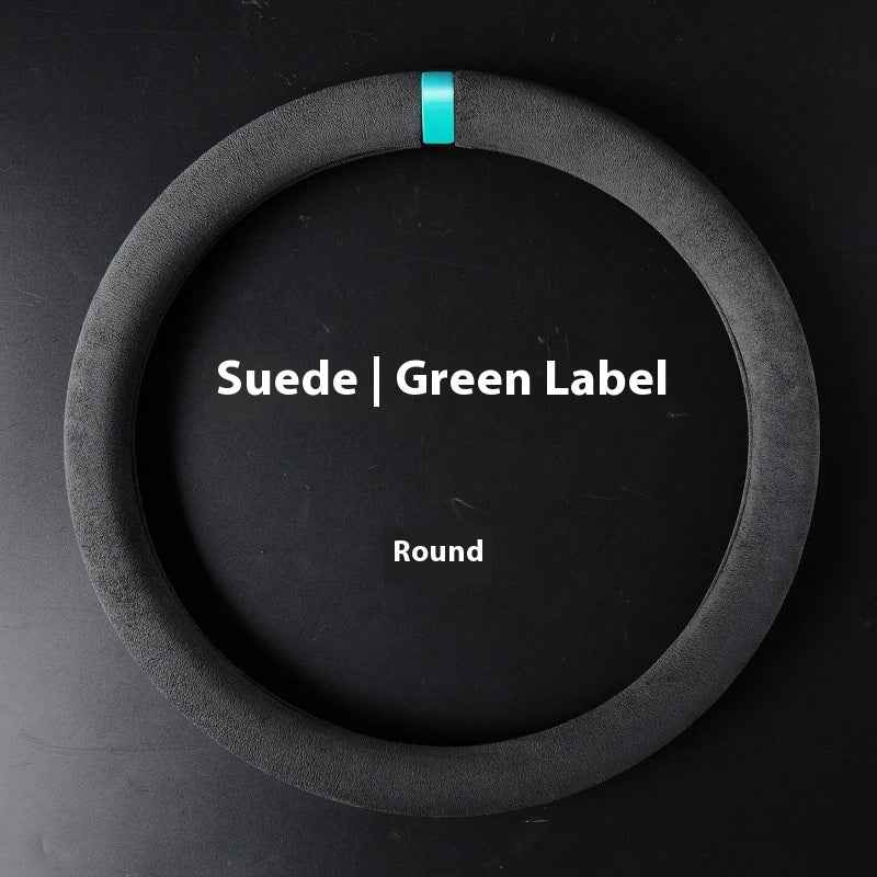 Customized Steering Wheel Cover Car Suede Car Car Steering Wheel Cover Anti-slip Carbon D-type Round Steering Wheel Cover