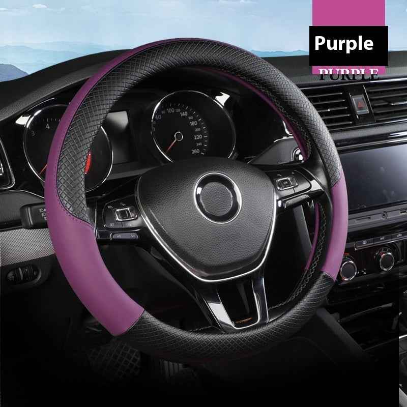 Car Steering Wheel Cover Leather Summer Four Seasons Steering Wheel Cover Breathable Thousand Models